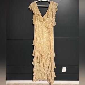 Ralph Lauren Blue Label Cream Floral Maxi Dress